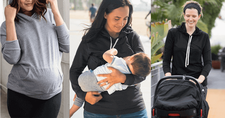 Maternity and nursing product in use