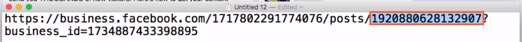 Post ID location in the Facebook URL