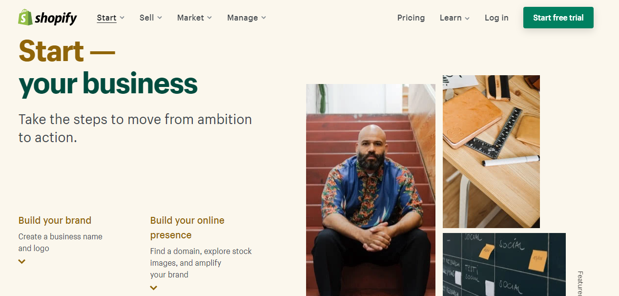 Shopify website screenshot