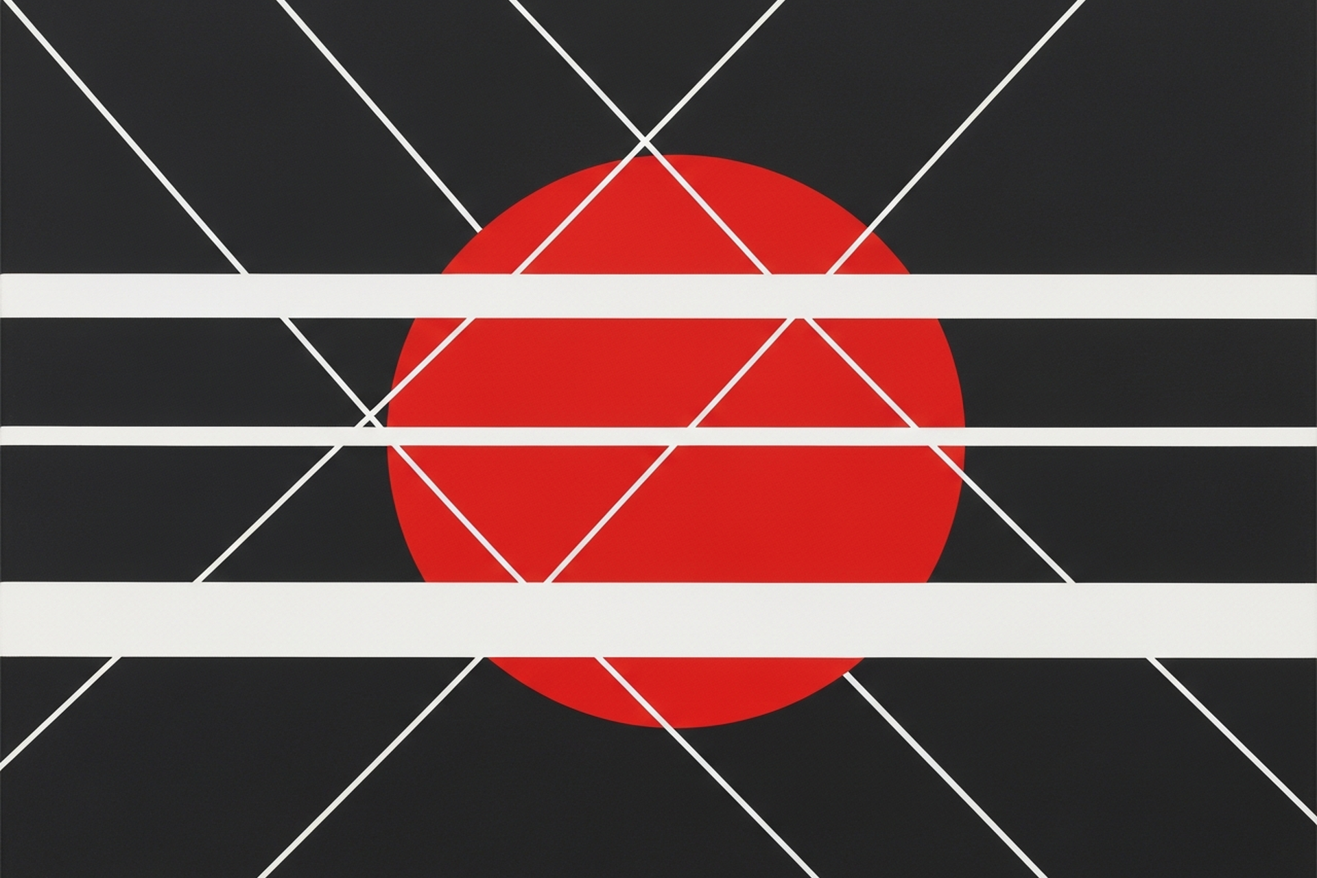 Abstract flat geometric illustration of bar charts and data nodes on a dark charcoal background representing site web analytics