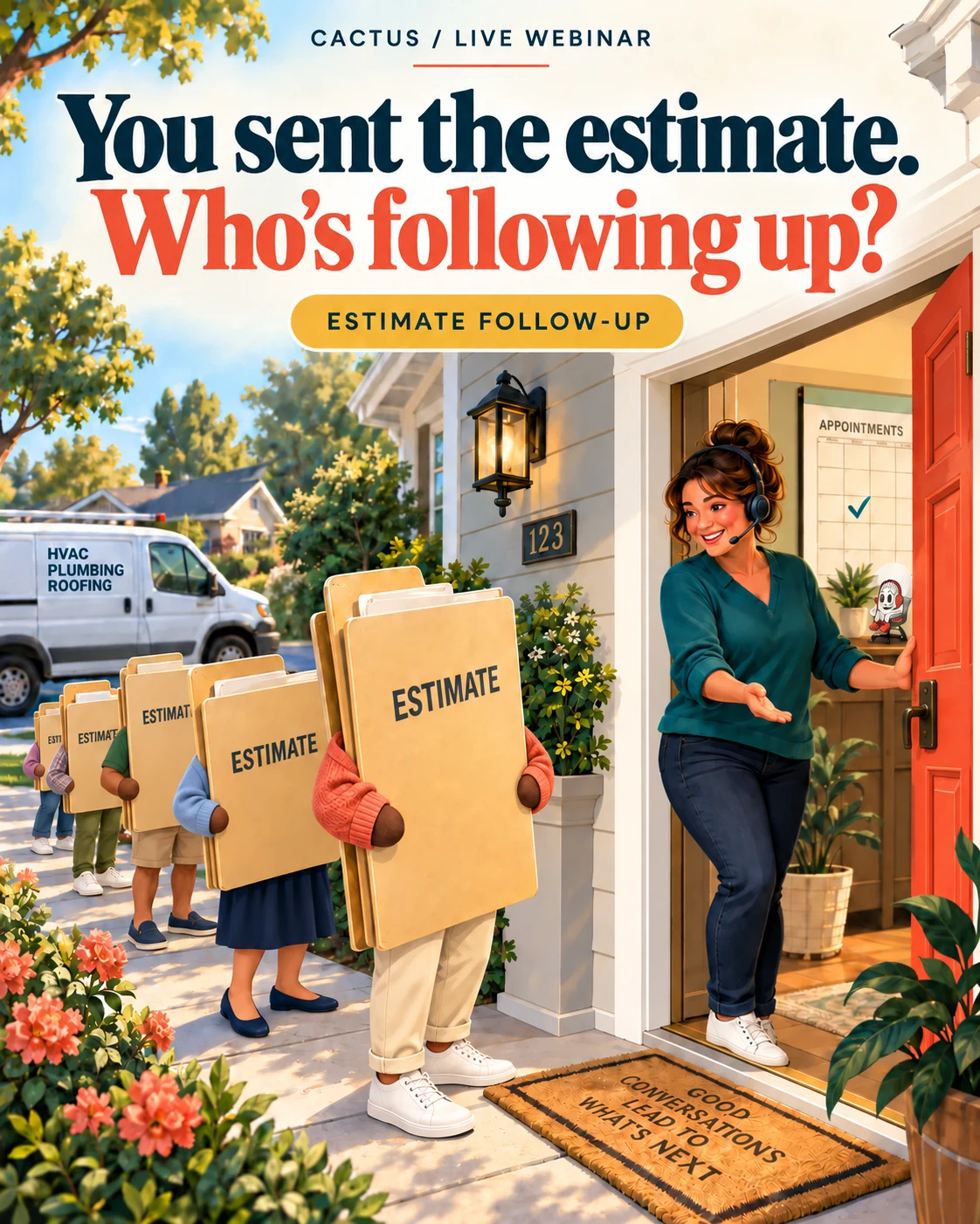 Estimate follow-up webinar illustration, follow up on estimates already sent