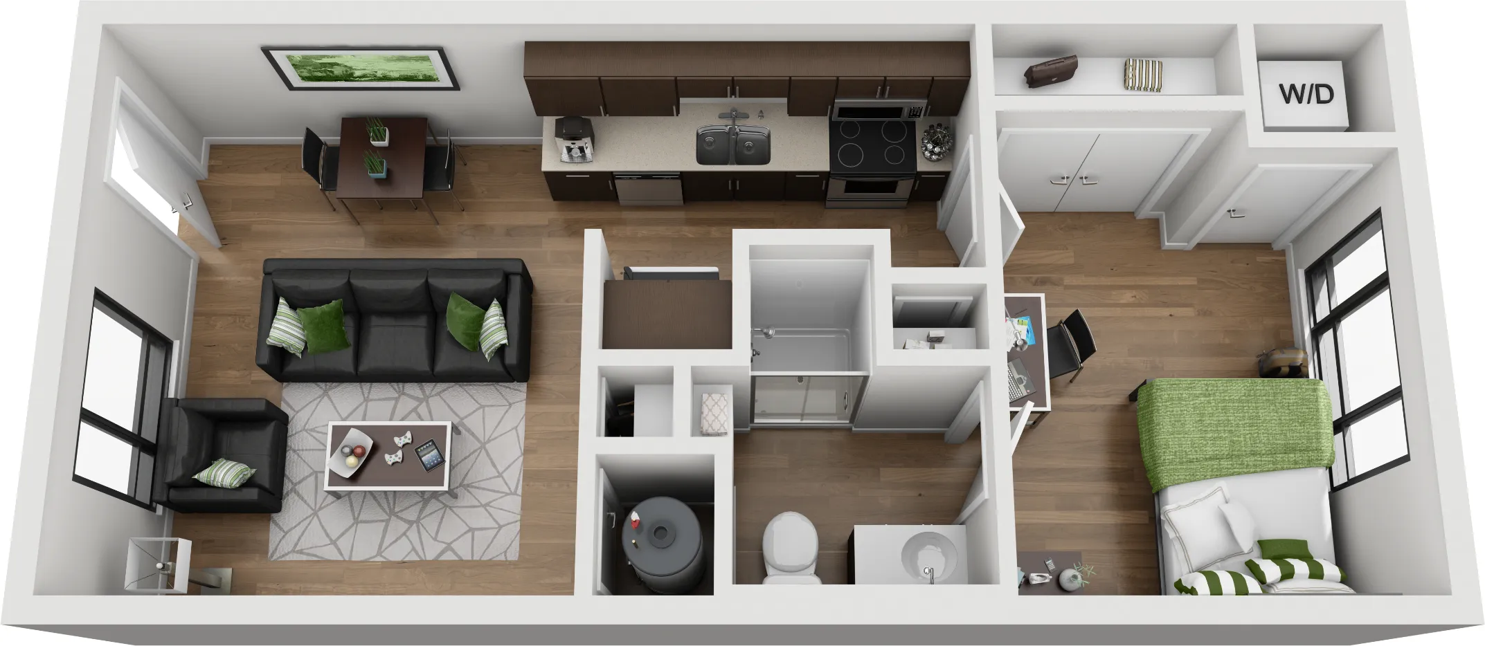 109 - 1x1 Floor Plan Layout