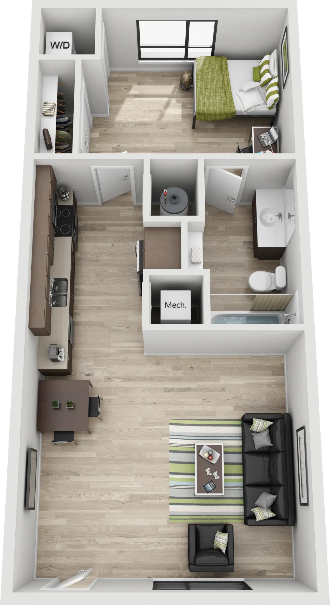 1301 - 1x1 Floor Plan Layout