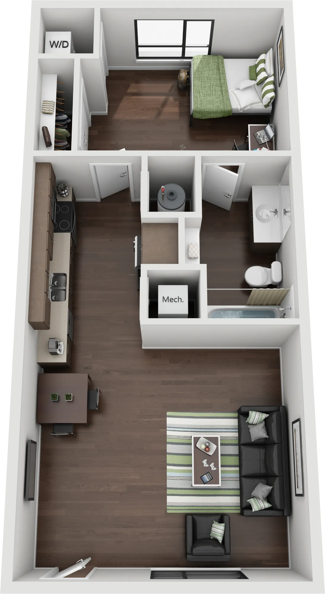 2604 - 1x1 Floor Plan Layout