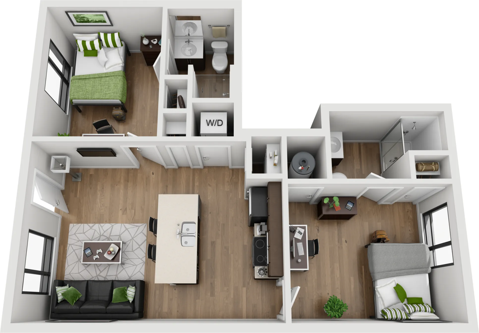 109 - 2x2 - B2 floor plan layout