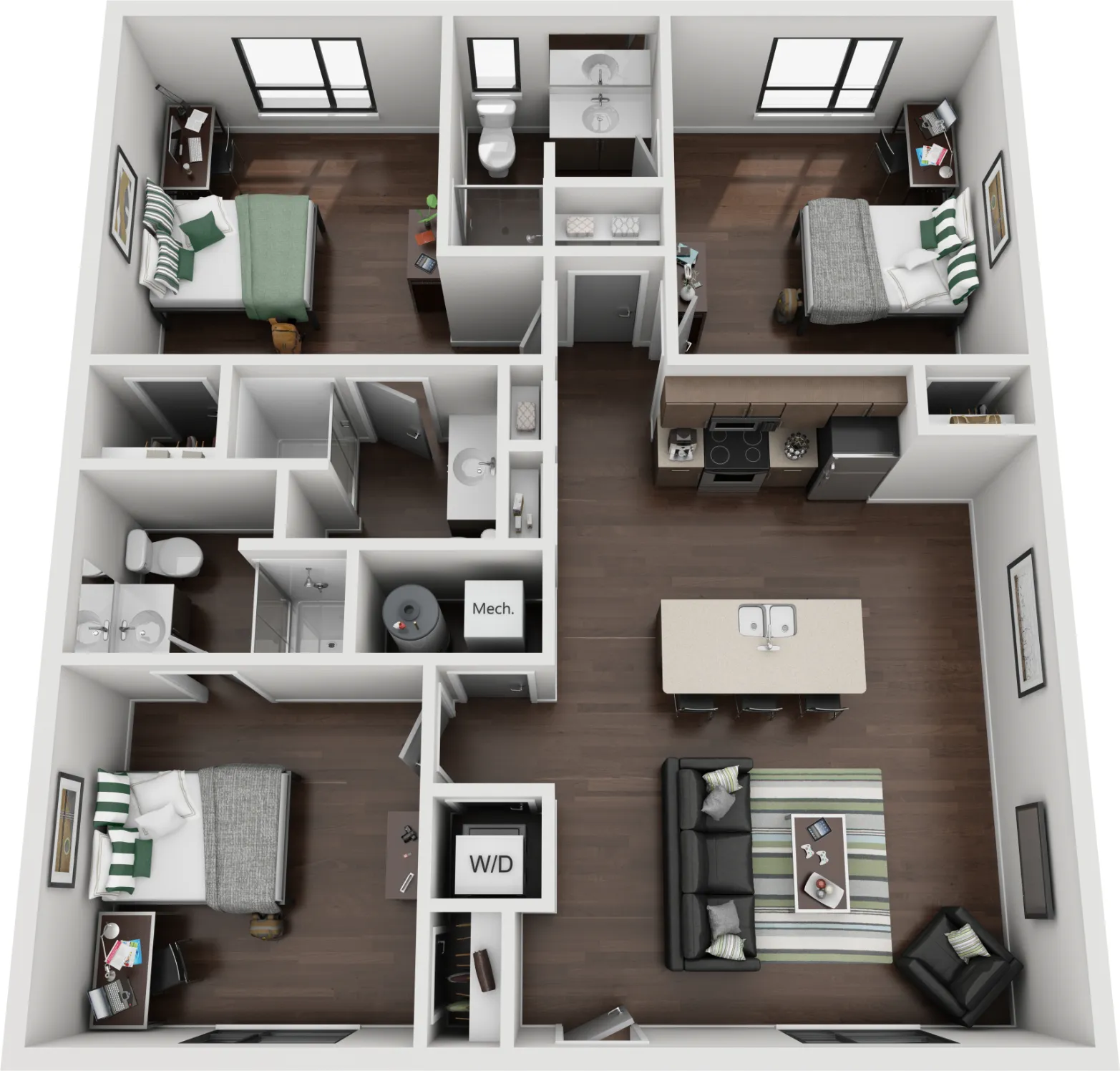 2604 - 3x3 Floor Plan Layout