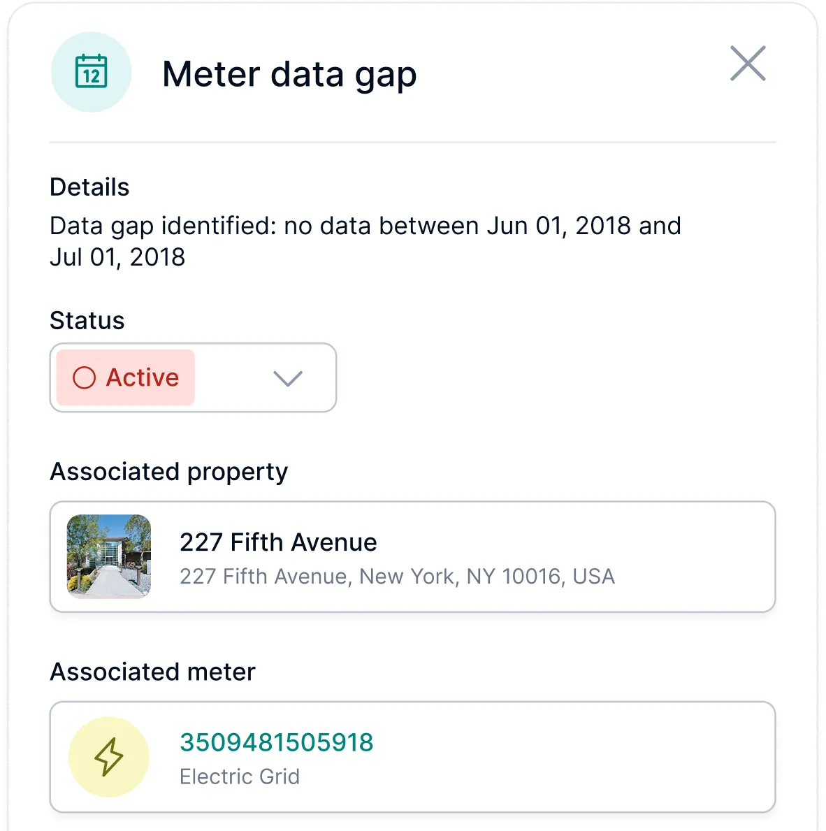 Meter data gap