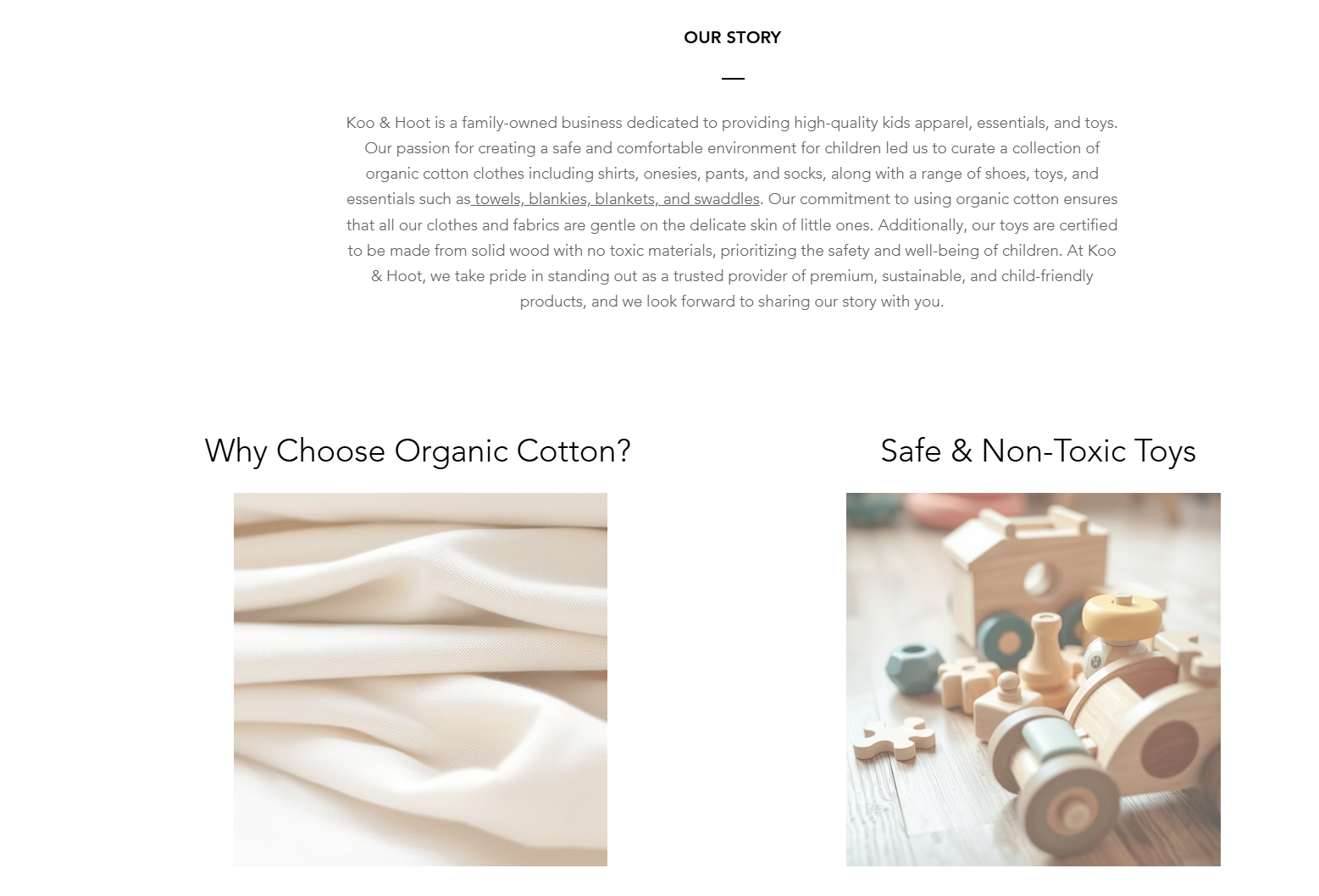 Website design project for e-commerce kids and babies apparel and toys brand - K Art Design Studio