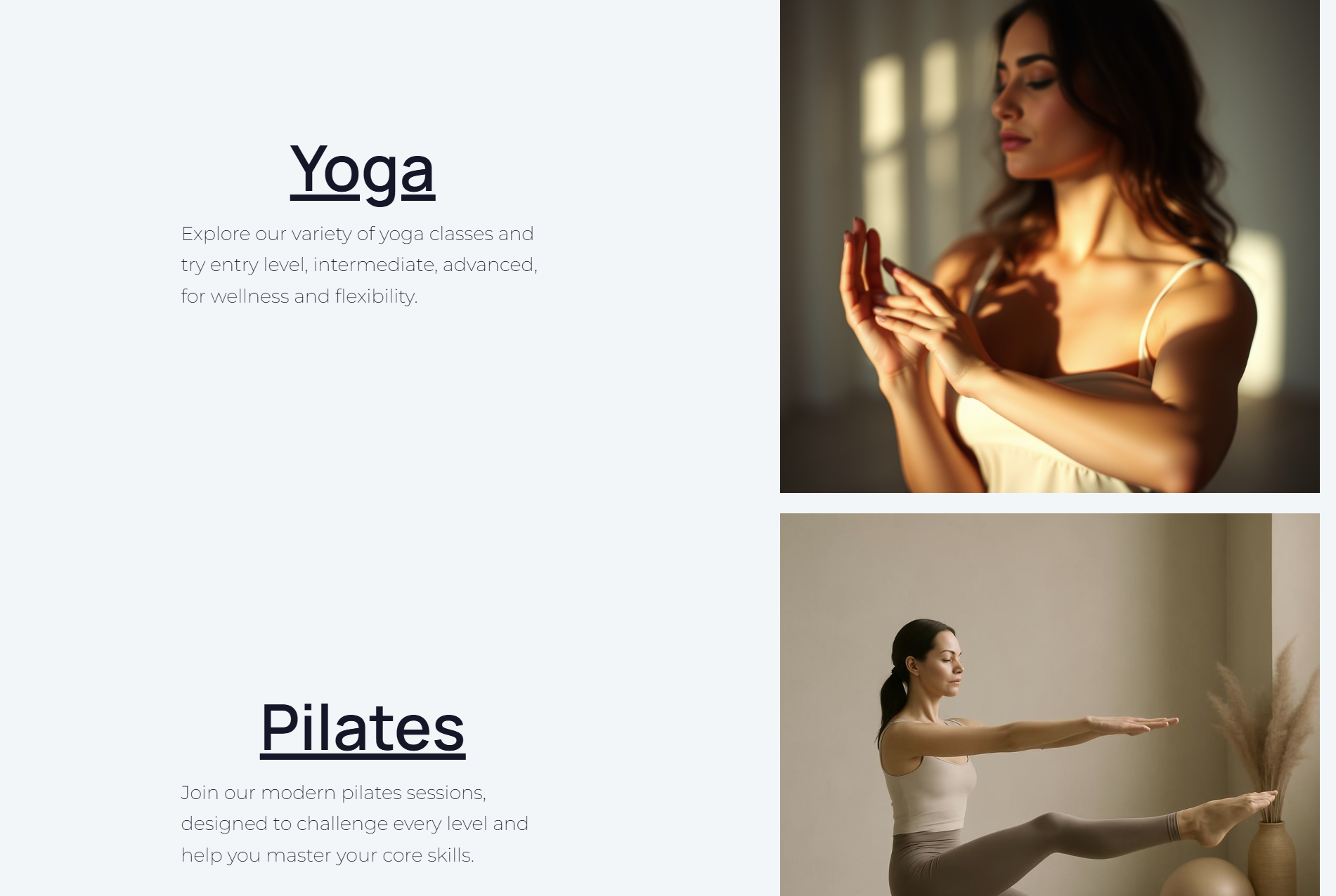 Website design project for fitness brand - K Art Design Studio