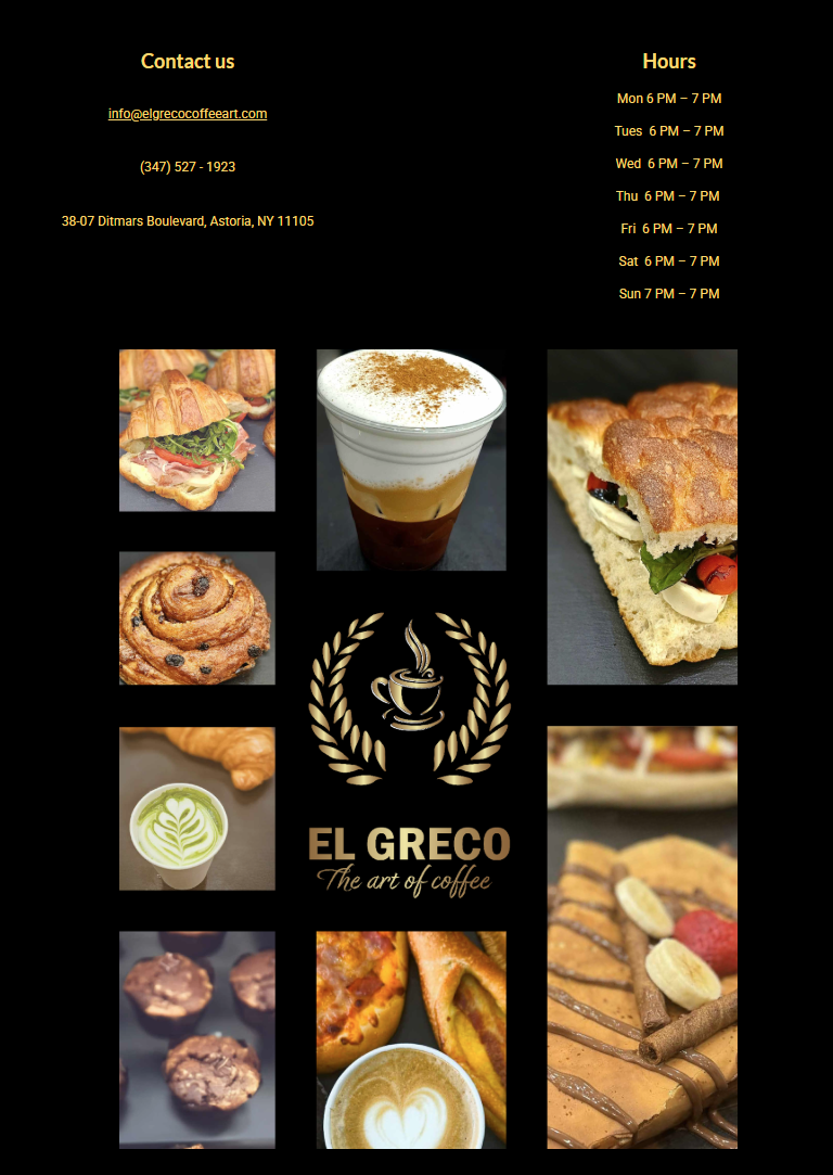 Website design project for coffee and crepe shop brand - K Art Design Studio