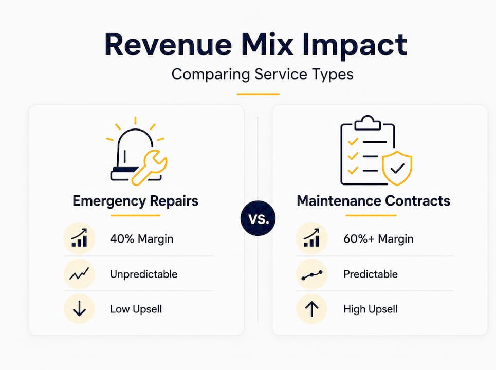 Infographic comparing repair and maintenance revenue