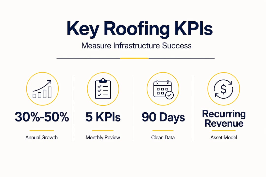 Infographic with KPIs for measuring roofing operations