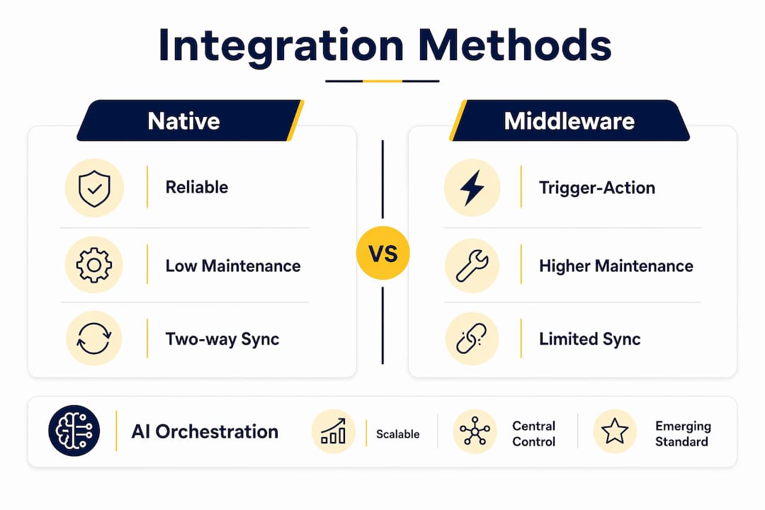 Infographic comparing roofing tool integration methods