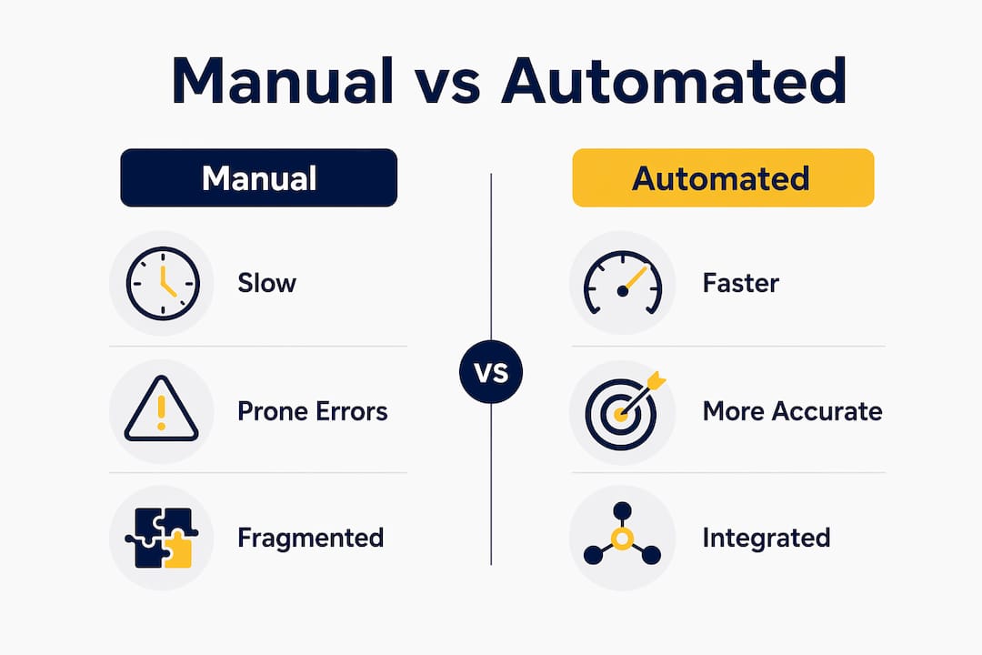 Infographic comparing manual and automated roofing proposals