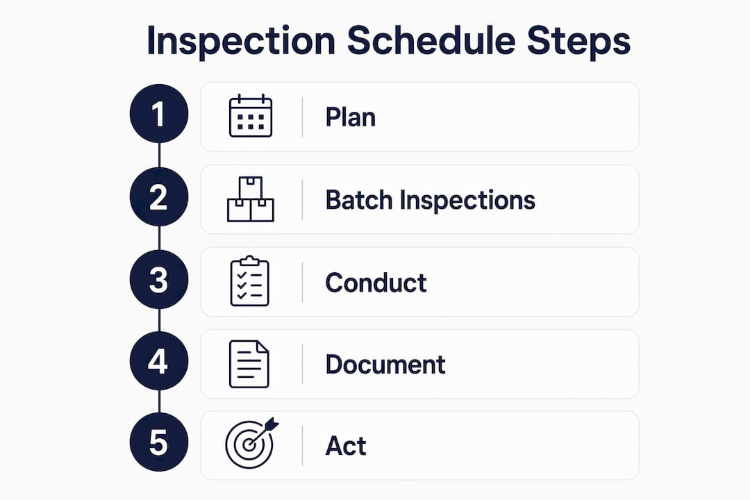 Infographic showing steps for roof inspection scheduling