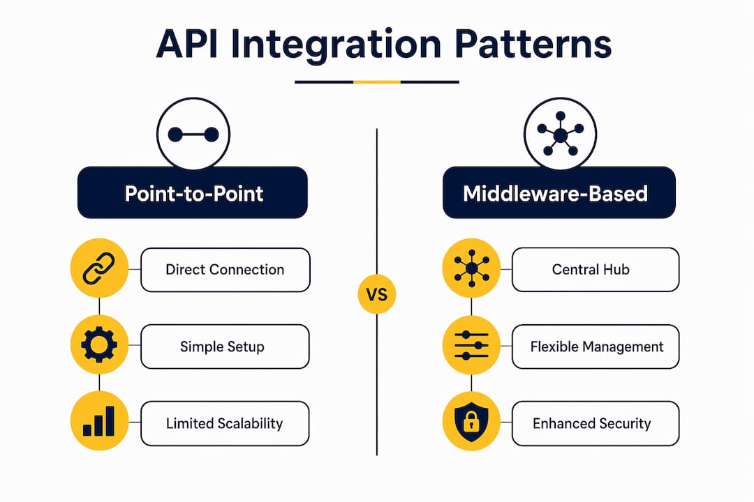 Infographic comparing two API integration patterns