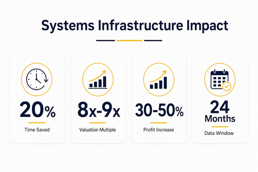 Infographic showing key metrics of roofing systems infrastructure