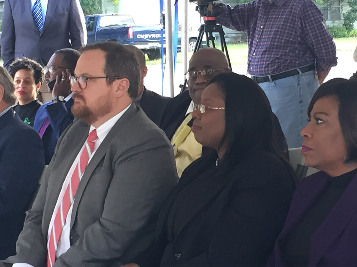 HUD PIH AS Kurtz, East Baton Rouge Housing Authority Board Chair Dianna Payton and BR Mayor-Pres Sharon Weston Broome at press event. 