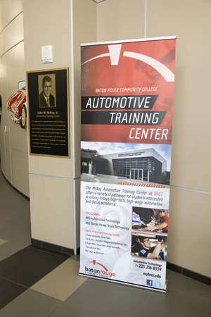 Banner for BRCC's McKay Automotive Training Center listing programs and facilities.