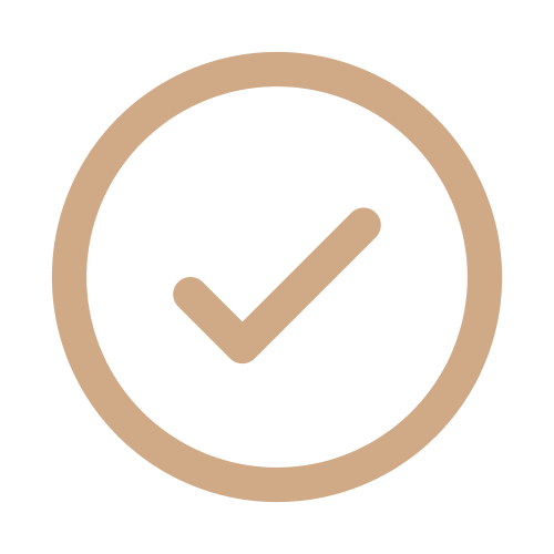 Green check mark inside a green circle indicating confirmation or success.