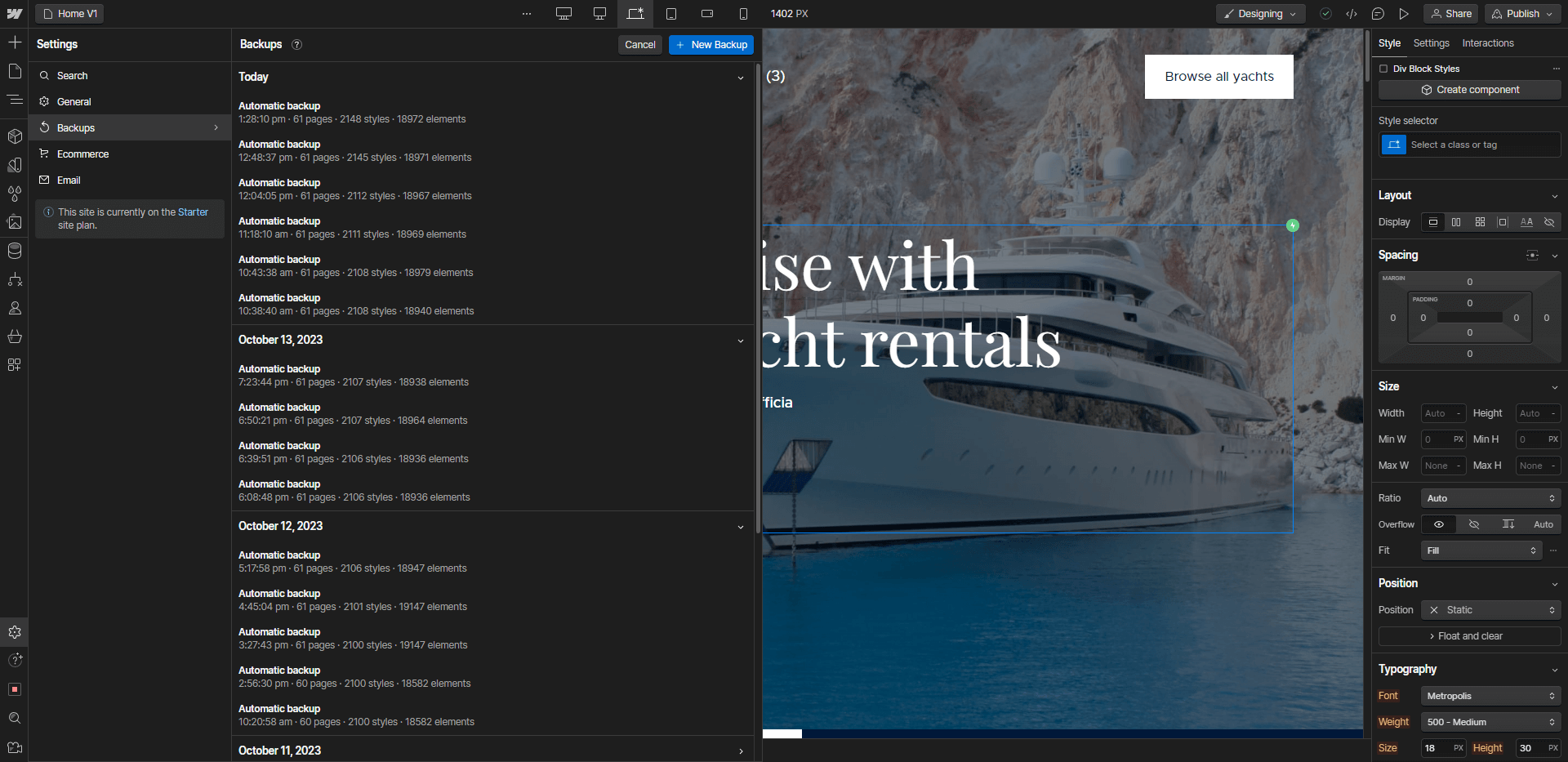 Backups - Boat X Webflow Template