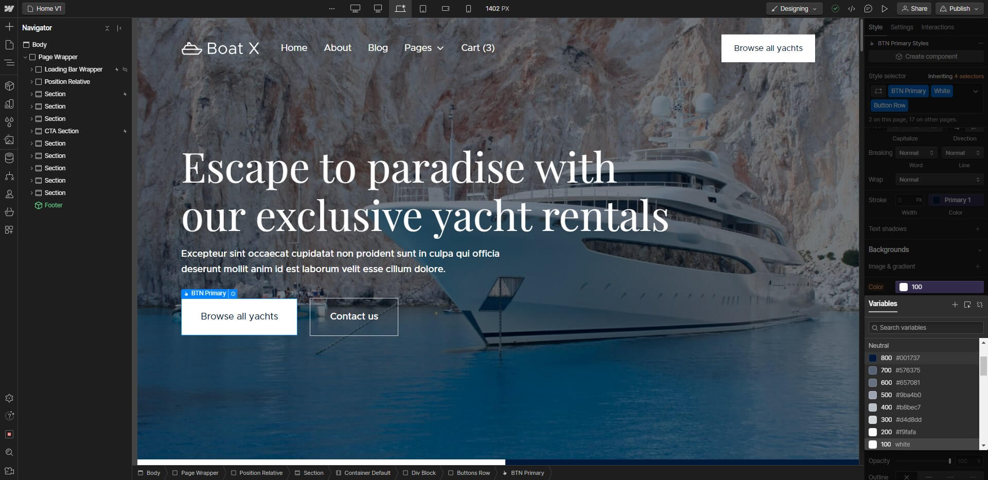 Color - Boat X Webflow Template