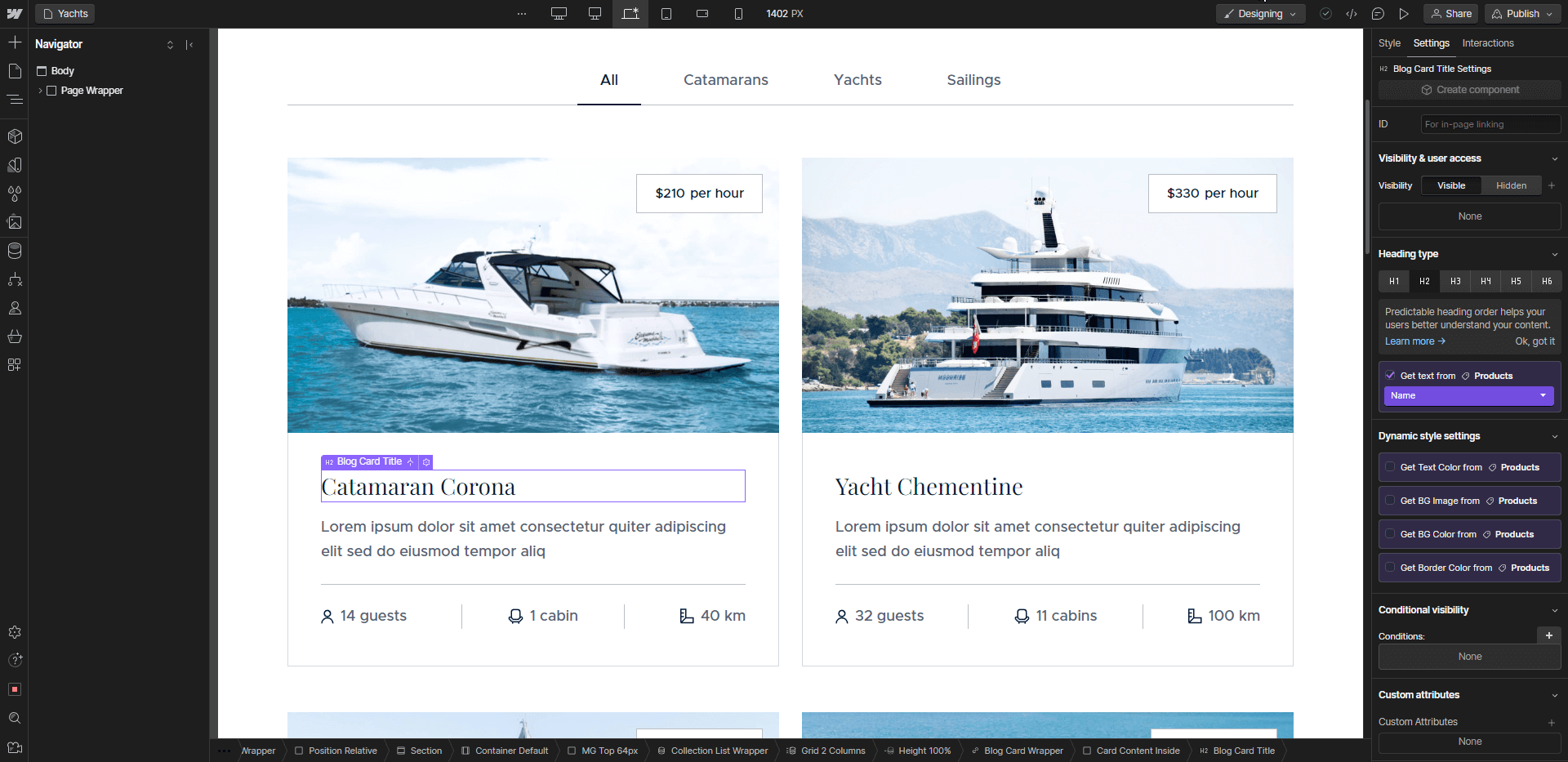 Ecommerce Content - Boat X Webflow Template