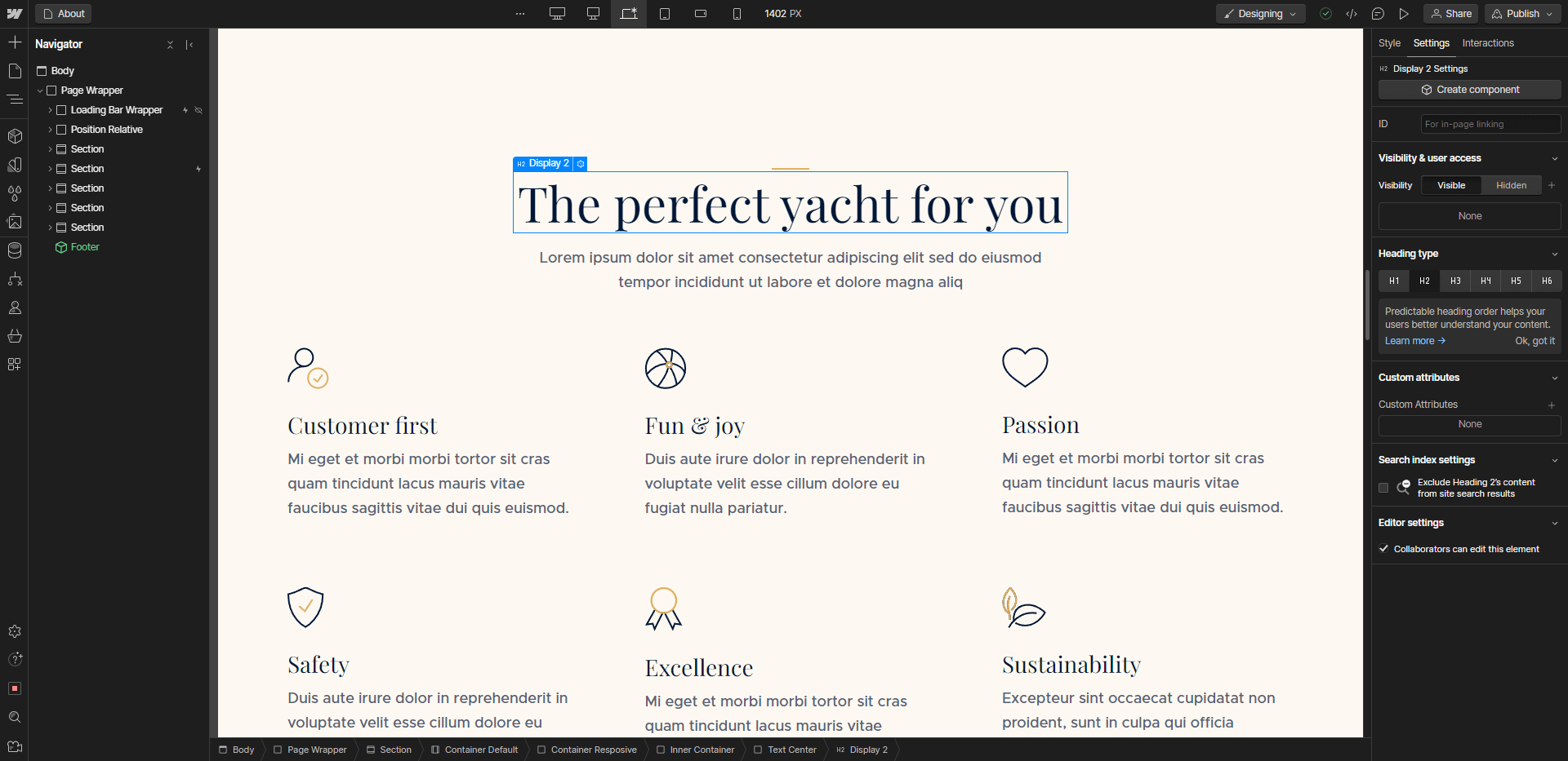 Static Content - Boat X Webflow Template