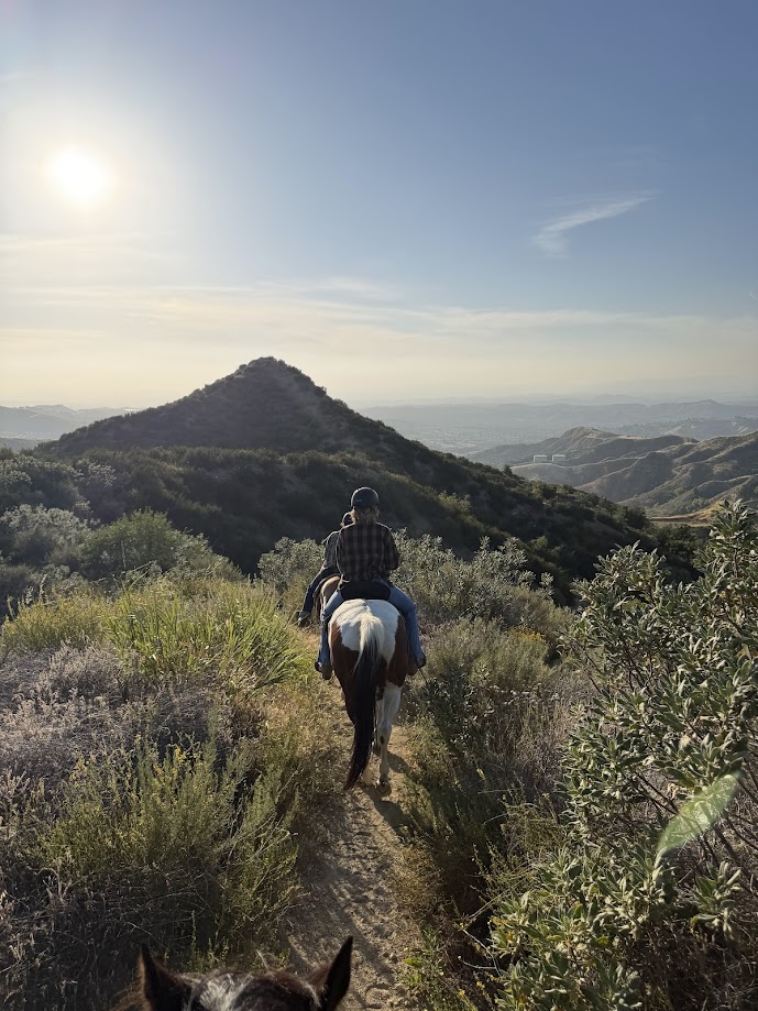 Riders at sunset