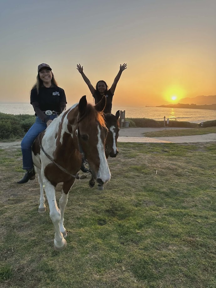 Riders at sunset
