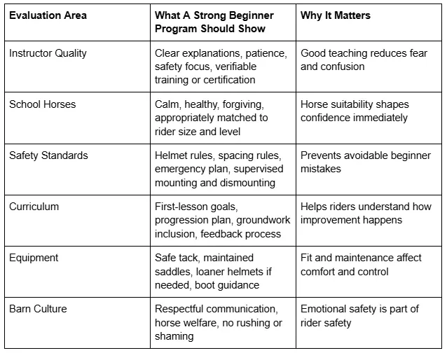 What a strong beginner program should show