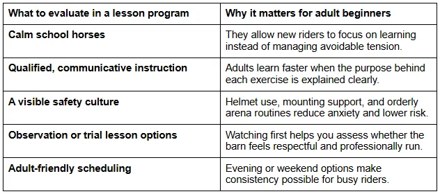 What to evaluate in a lesson program
