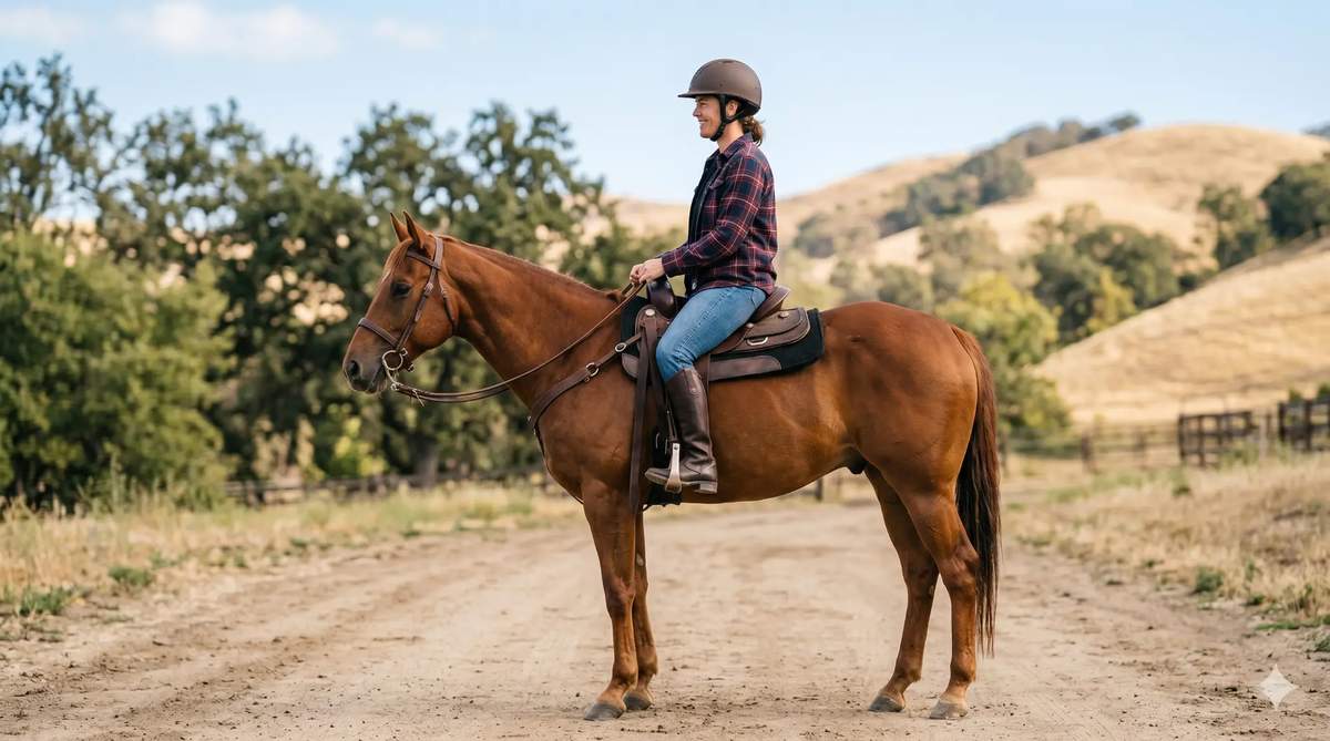 Beginner trail riding posture balance horseback riding tips