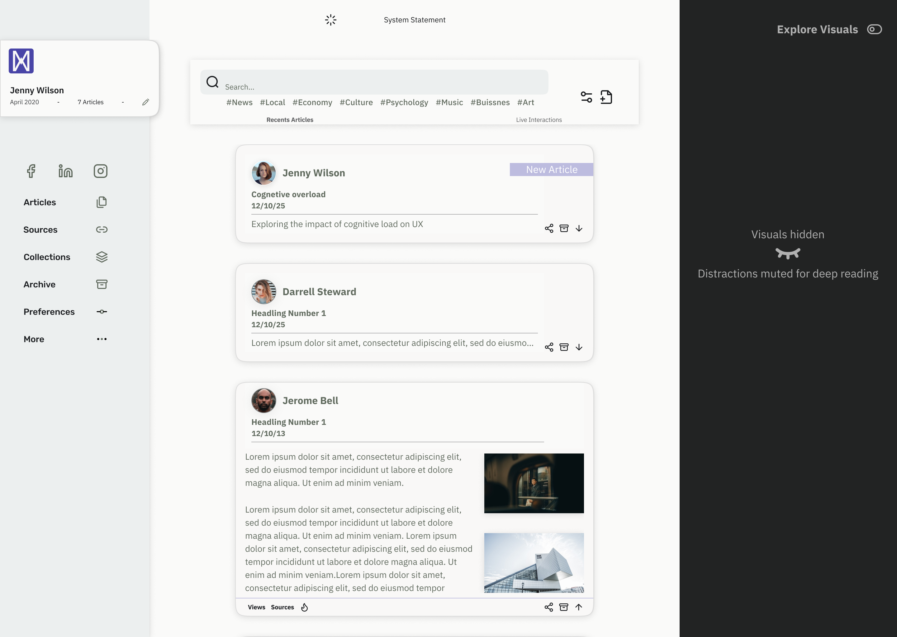 Photo of the main page of the system 