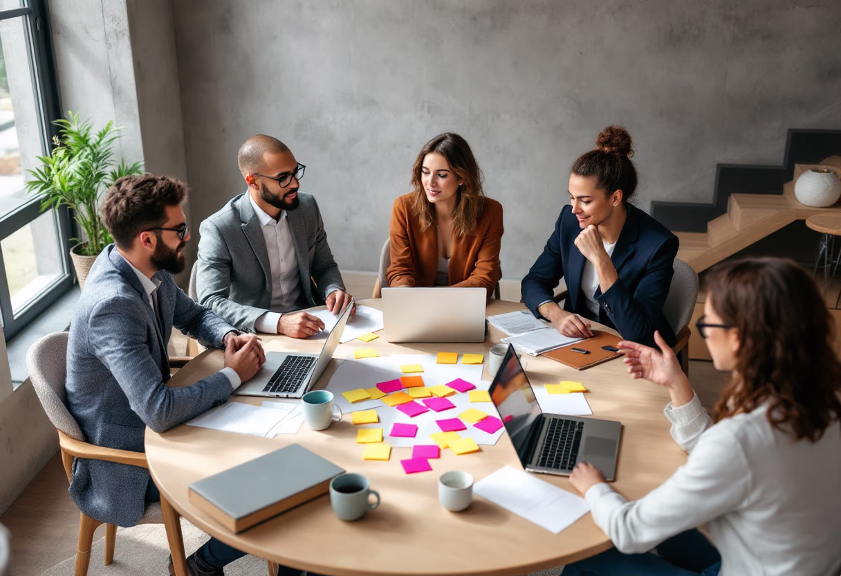 image of brainstorming session (for a productivity tools business)