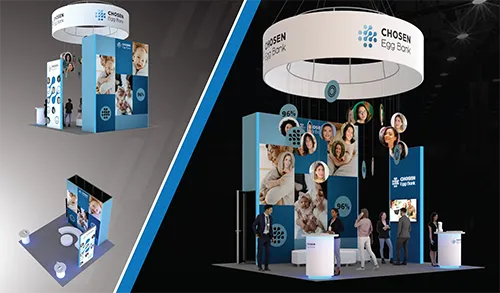 Conference booth design designed by one of the best creative marketing agencies for Chosen Egg Bank.
