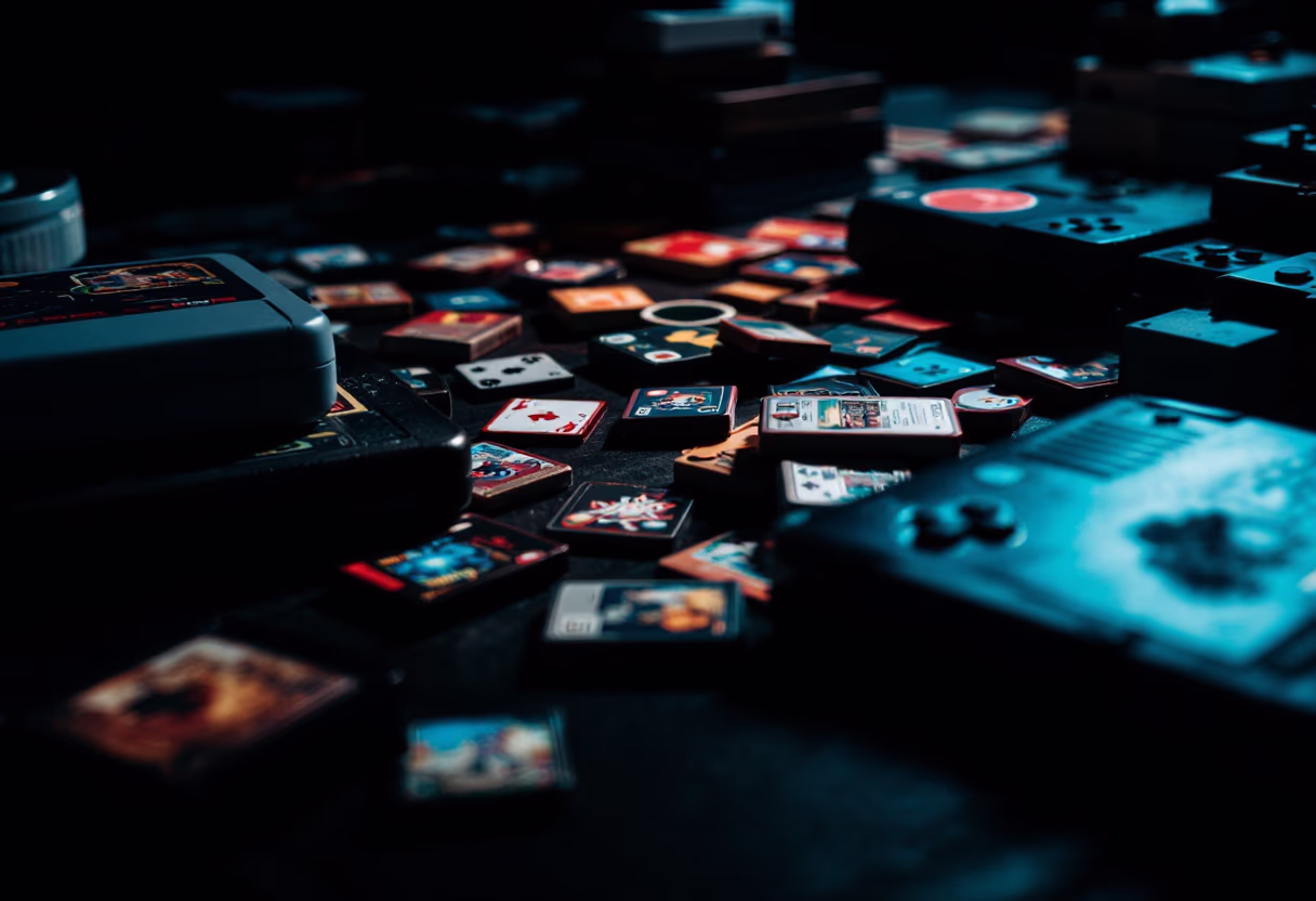 image of diverse collection of games (for a gaming and entertainment)