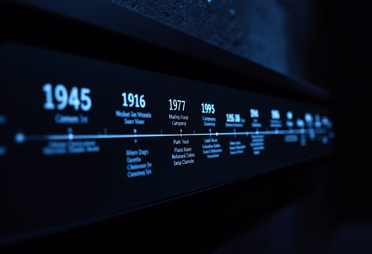 image of company milestones in a timeline format (for an edtech)
