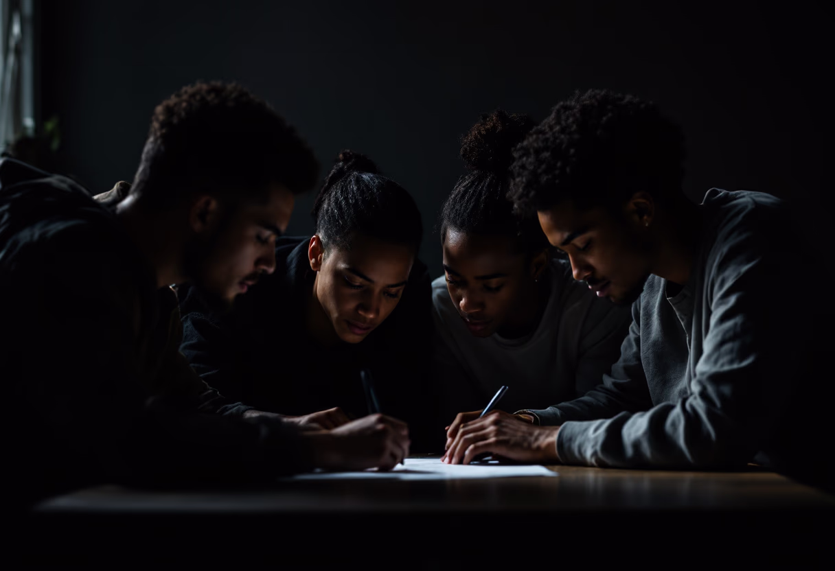 image of students collaborating on a project (for a edtech)