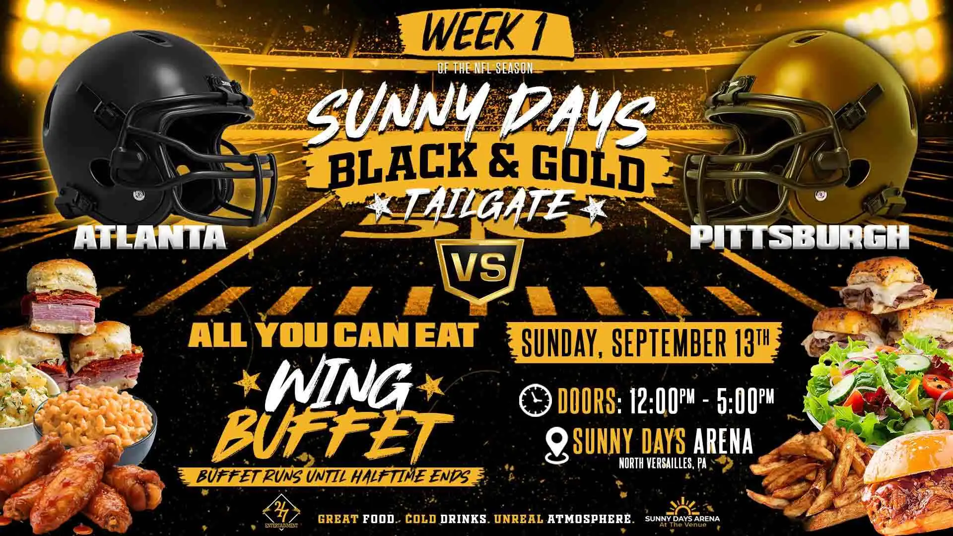 Black & Gold Tailgate at Sunny Days - Week 1: Pittsburgh vs. Atlanta