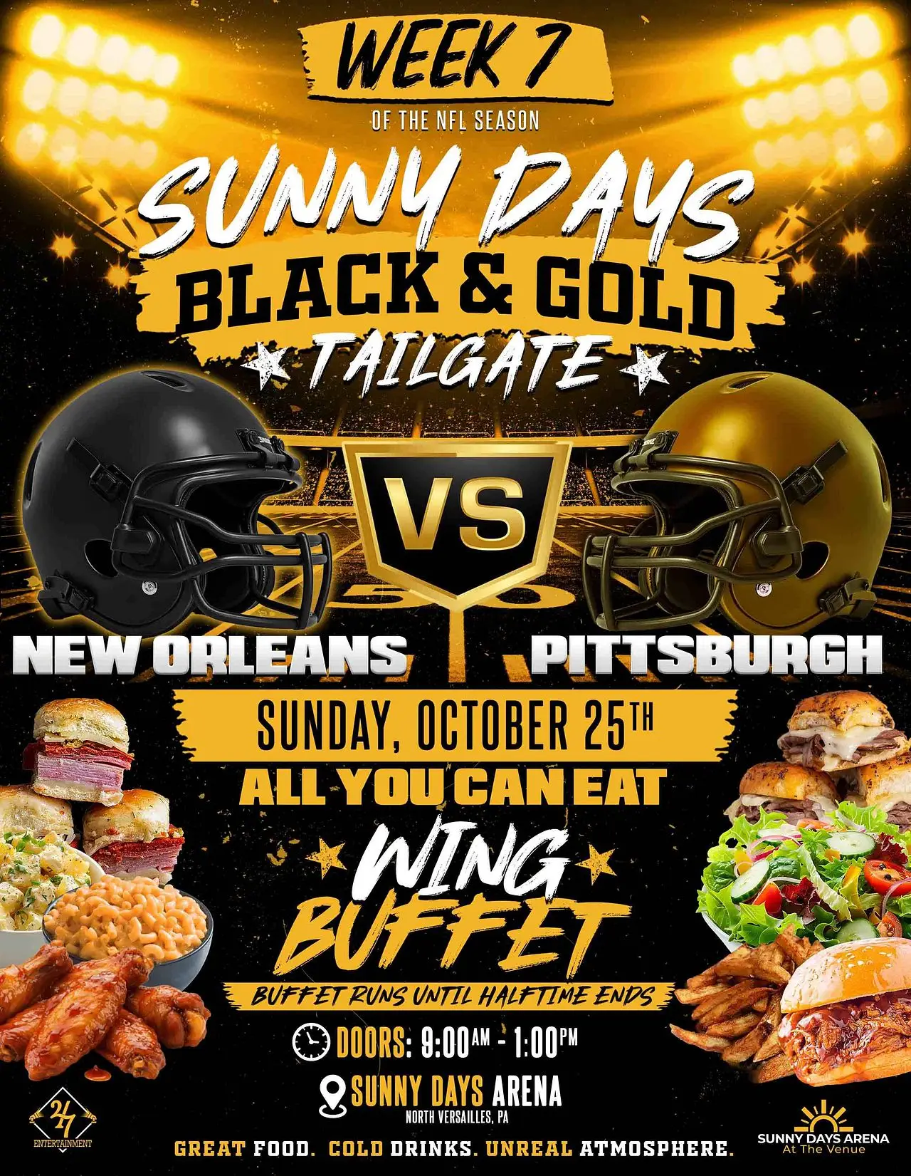 Black & Gold Brunch Tailgate - Week 7: Pittsburgh vs. New Orleans
