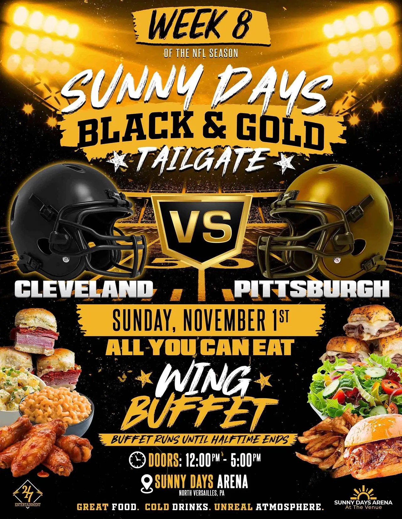 Black & Gold Tailgate at Sunny Days - Week 8: Pittsburgh vs. Cleveland