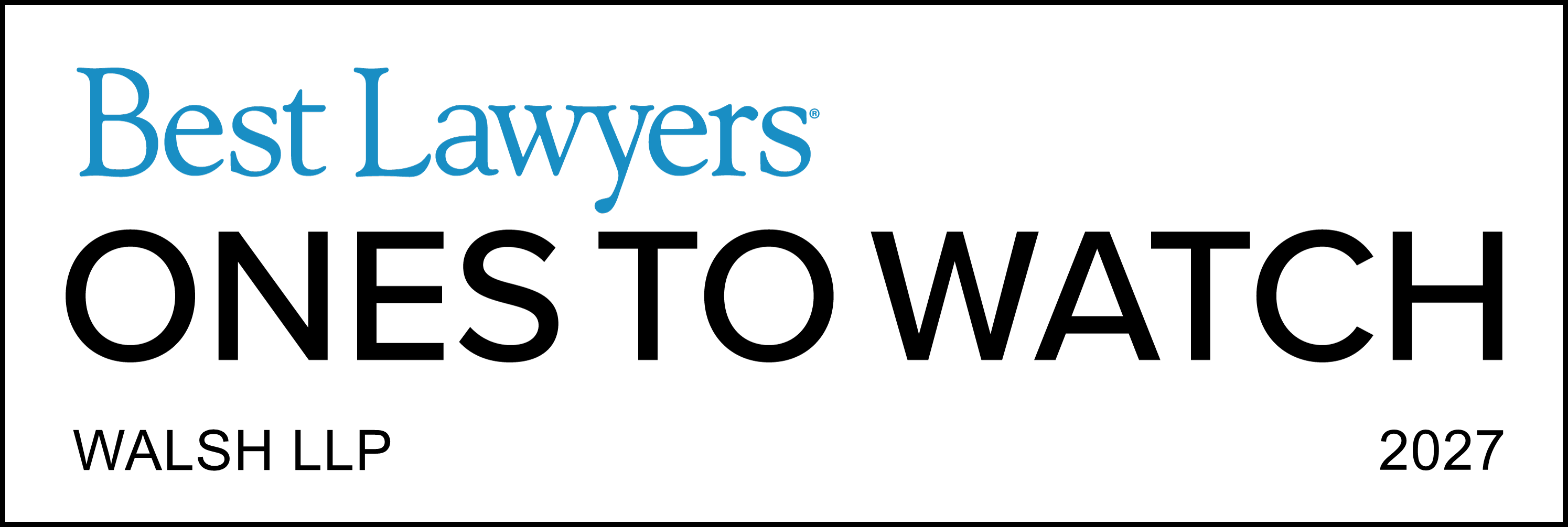 Best Lawyer Badge Logo 2027 Walsh LLP