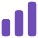 Icône de signal représentant quatre barres ascendantes de couleur violette, symbolisant une force de signal croissante.