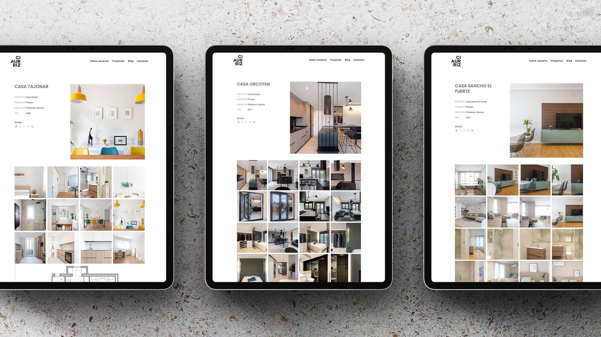 Fotografía de diseño web  para Ciaurriz