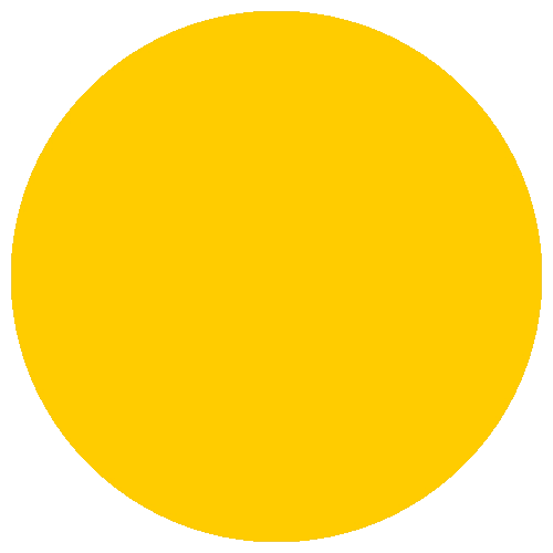 Cercle parfait unicolore jaune vif sur fond blanc.