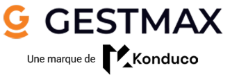 Logo GESTMAX avec un grand G orange stylisé et le texte noir GESTMAX.