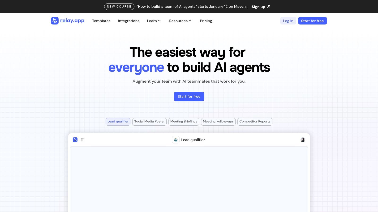 The collaborative workflow builder of Relay.app, an n8n alternative for teams.