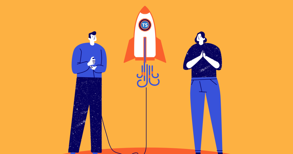 illustration showing typescript for startups