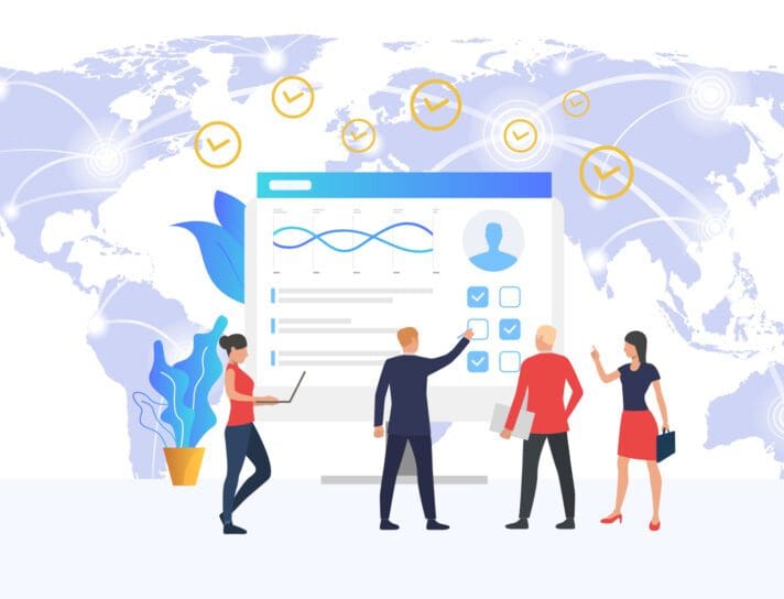 illustration showing staff augmentation companies that work globally